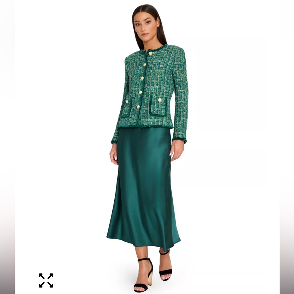 NEW TAHARI ASL Classic Tweed Jacket - Green - Picture 2 of 16